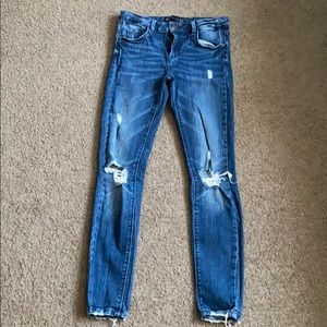 Zara skinny distressed jeans